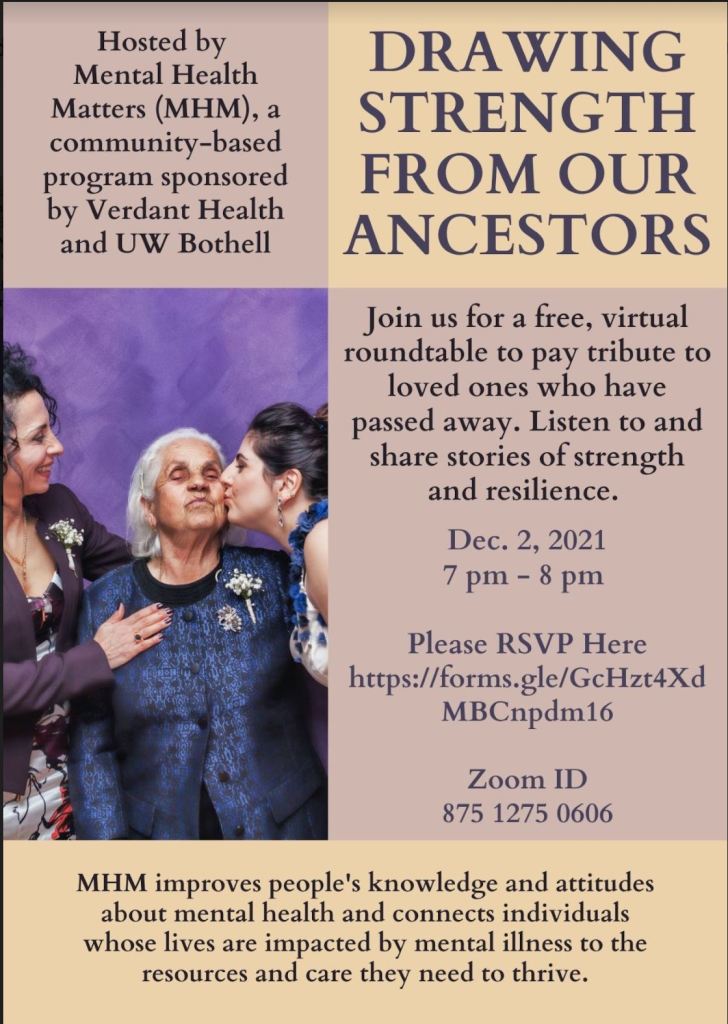 Drawing Strength from Out Ancestors - Free Virtual Event, December twenty-first, two thousand twenty-one, page one