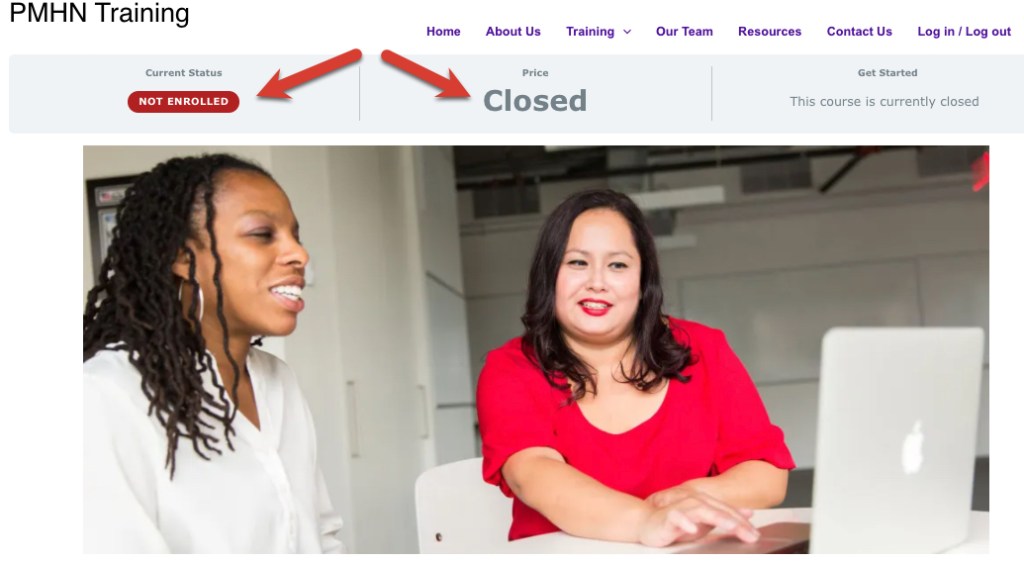 Image shows the words "Not Enrolled" and "Closed"