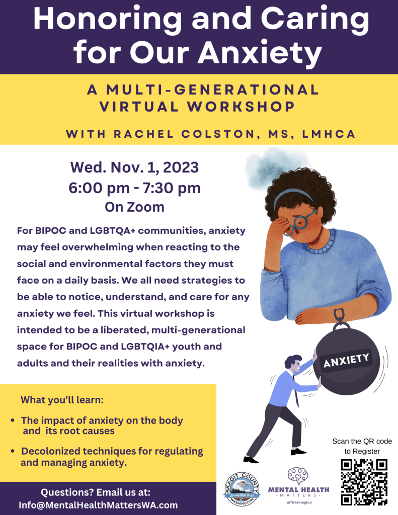 Multigenerational virtual workshop on honoring and caring for our anxieties
