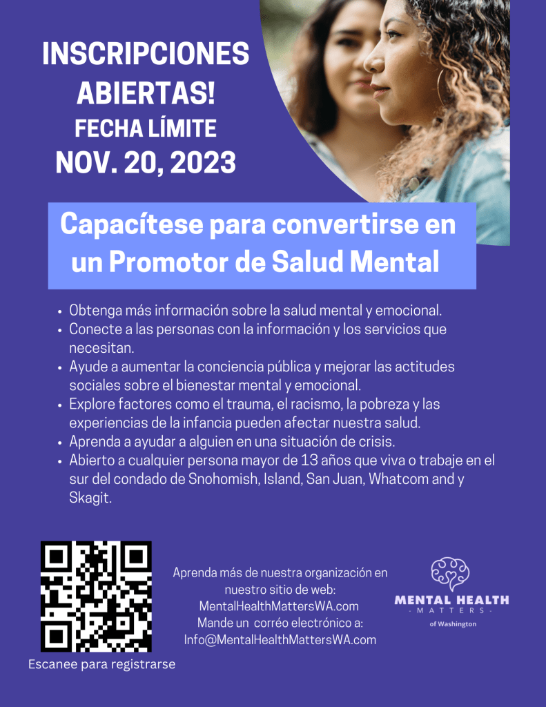 Volante para registrarse a la capacitación de P M H N.