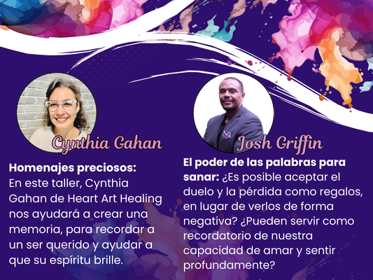 Cynthia Gahan – Tributos atesorados (crea un recuerdo para recordar a un ser querido)
Josh Griffin – El poder de las palabras para sanar (¿Es posible aceptar el dolor y la pérdida como regalos, en lugar de verlos negativamente?